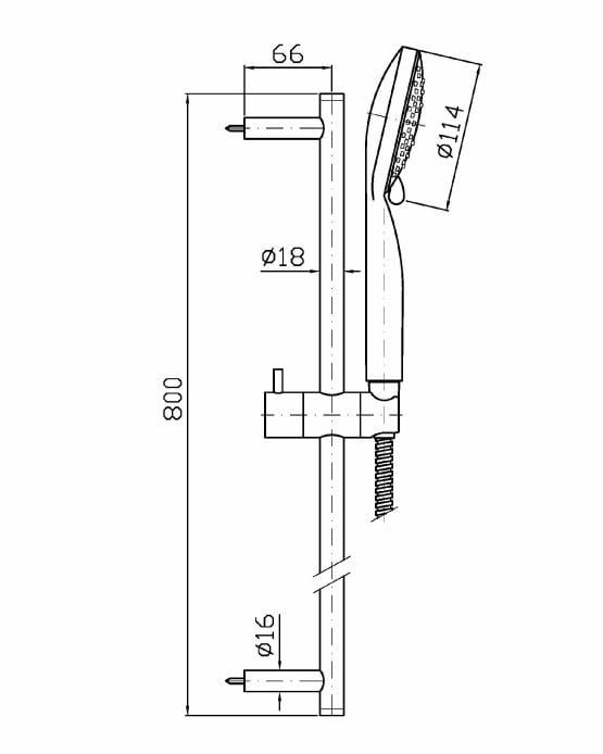Металлический подъемный стержень с ручным душем с гибким Zucchetti Z95181 ARCH-00145220 - Вид №2