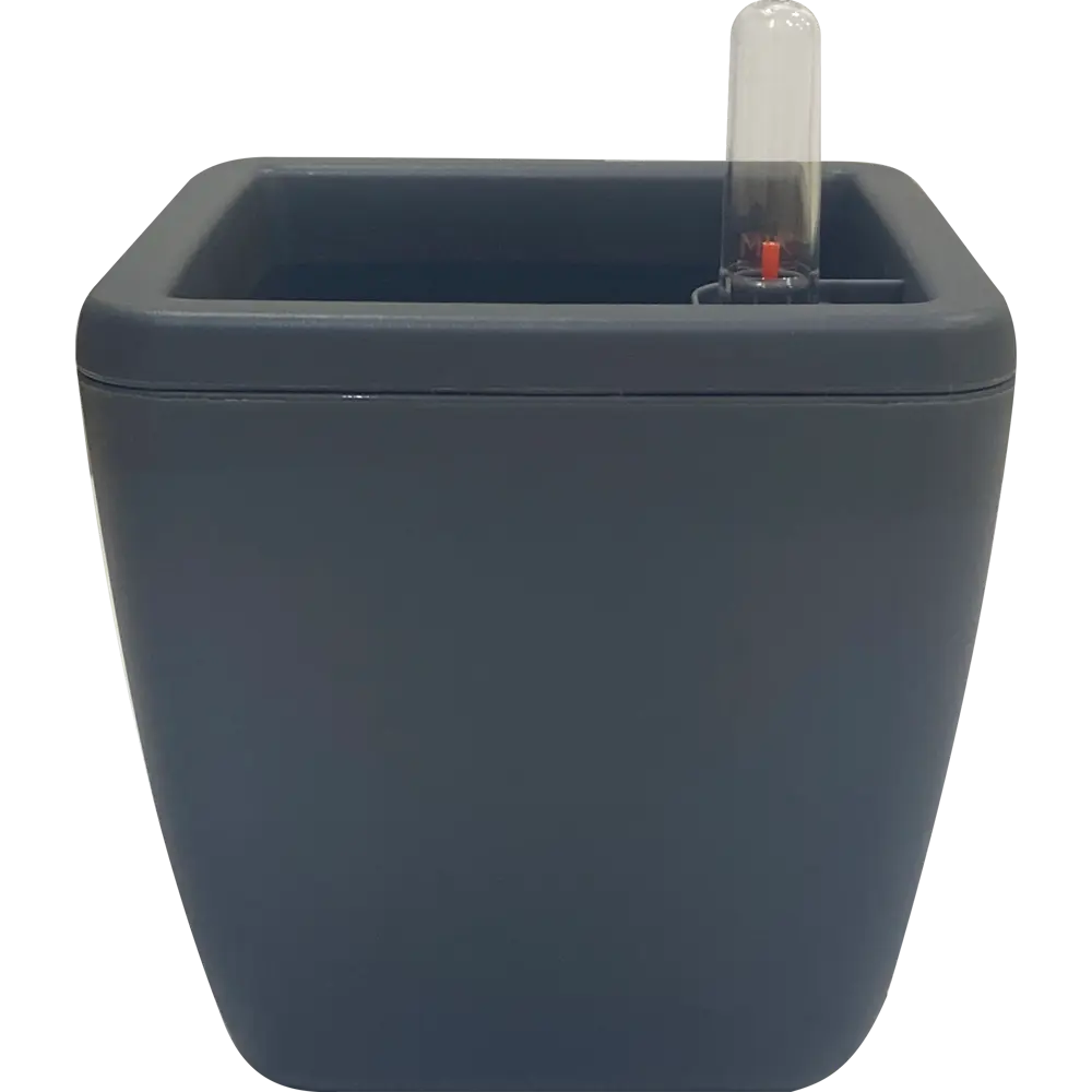 Горшок цветочный с автополивом Ingreen 13х13х16.8 см v1.5 л пластик темно-серый Munchen STLM-2053305 - Вид №4