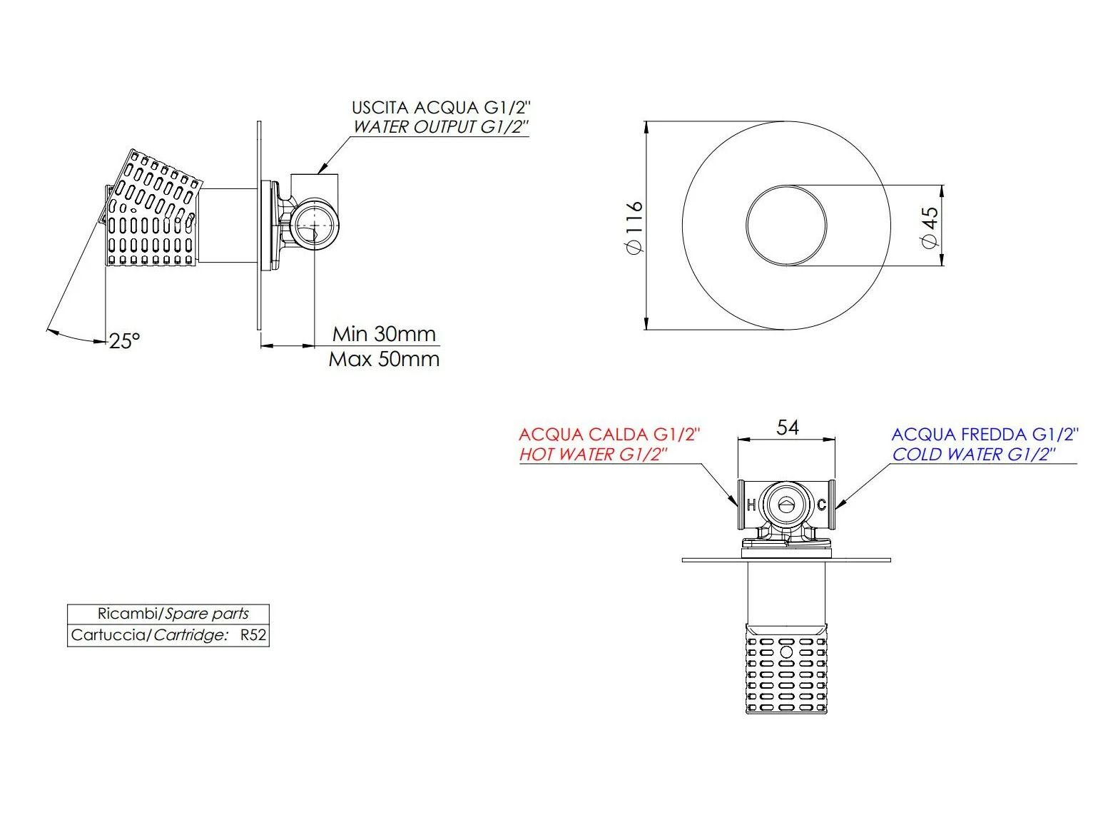 Смеситель для душа с пластиной Remer Rubinetterie Celebrity ARCH-00137657 - Вид №2