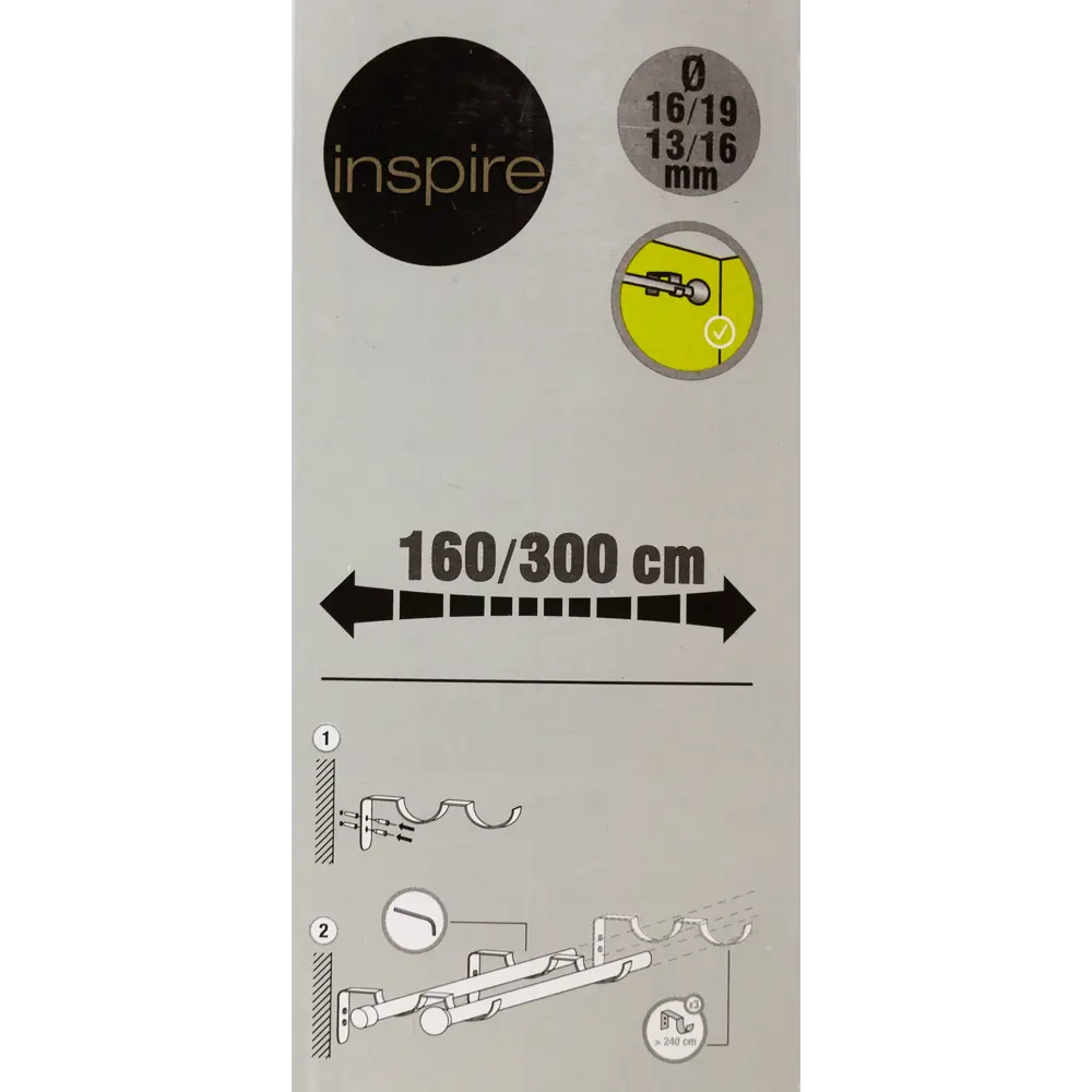 Карниз двухрядный раздвижной Inspire160-300 см D16-19 цвет чёрный 81976822 STLM-2141405  - Вид №3