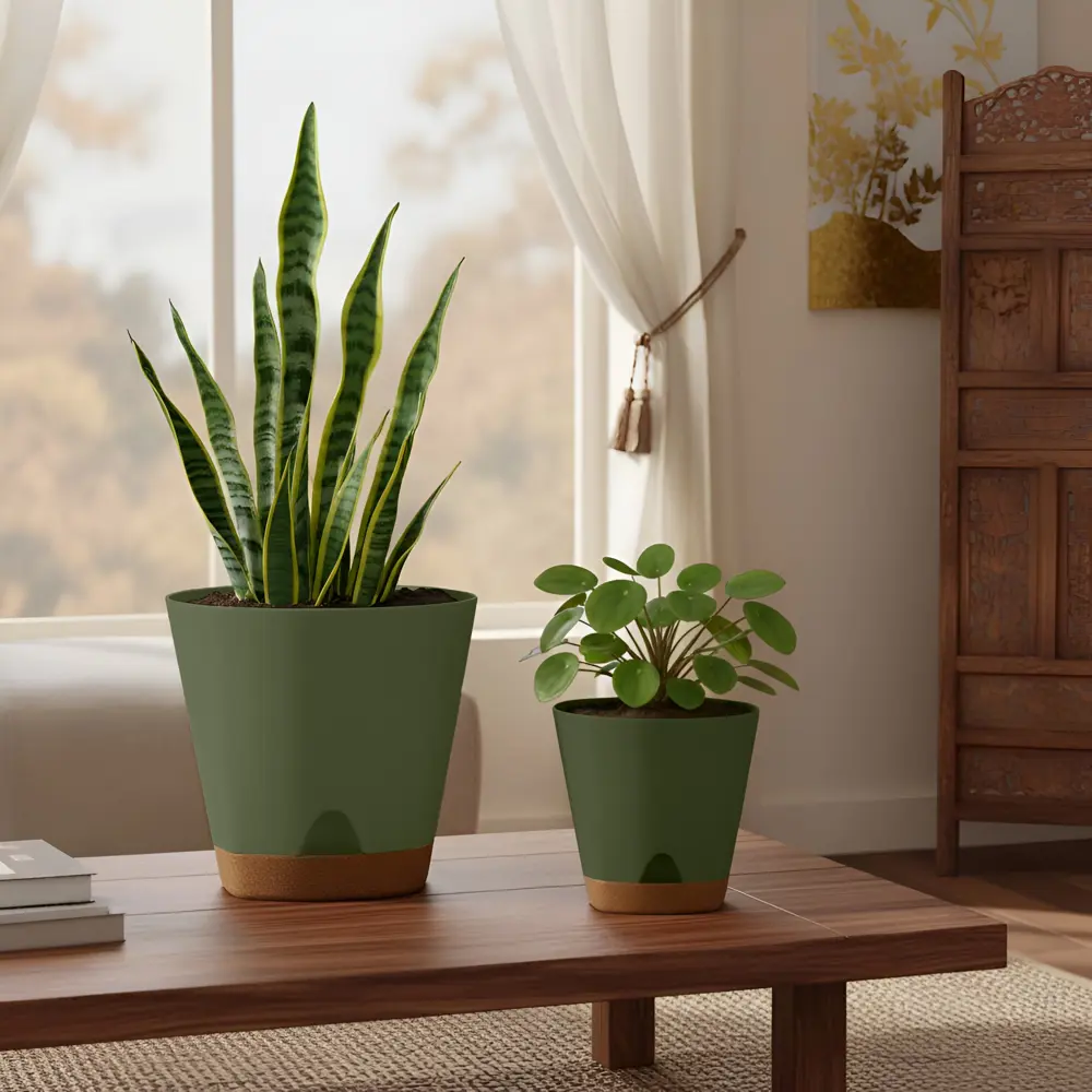 Горшок для цветов Ingreen Wood Ø20 h19 см v4 л пластик тайга STLM-2017943 - Вид №4