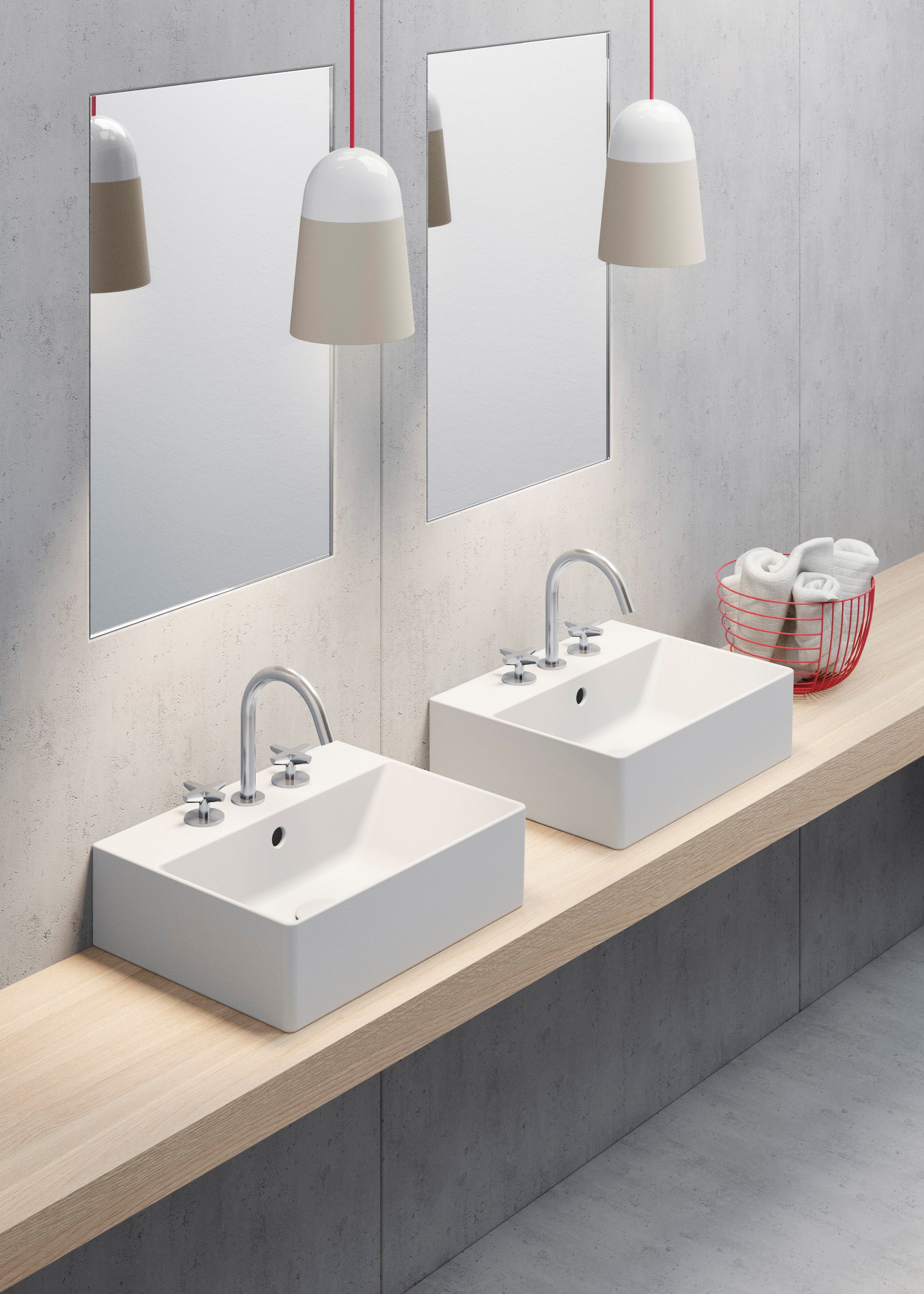 Керамическая прямоугольная раковина с держателем для полотенец GSI ceramica Color Elements ARCH-00068051 - Вид №2