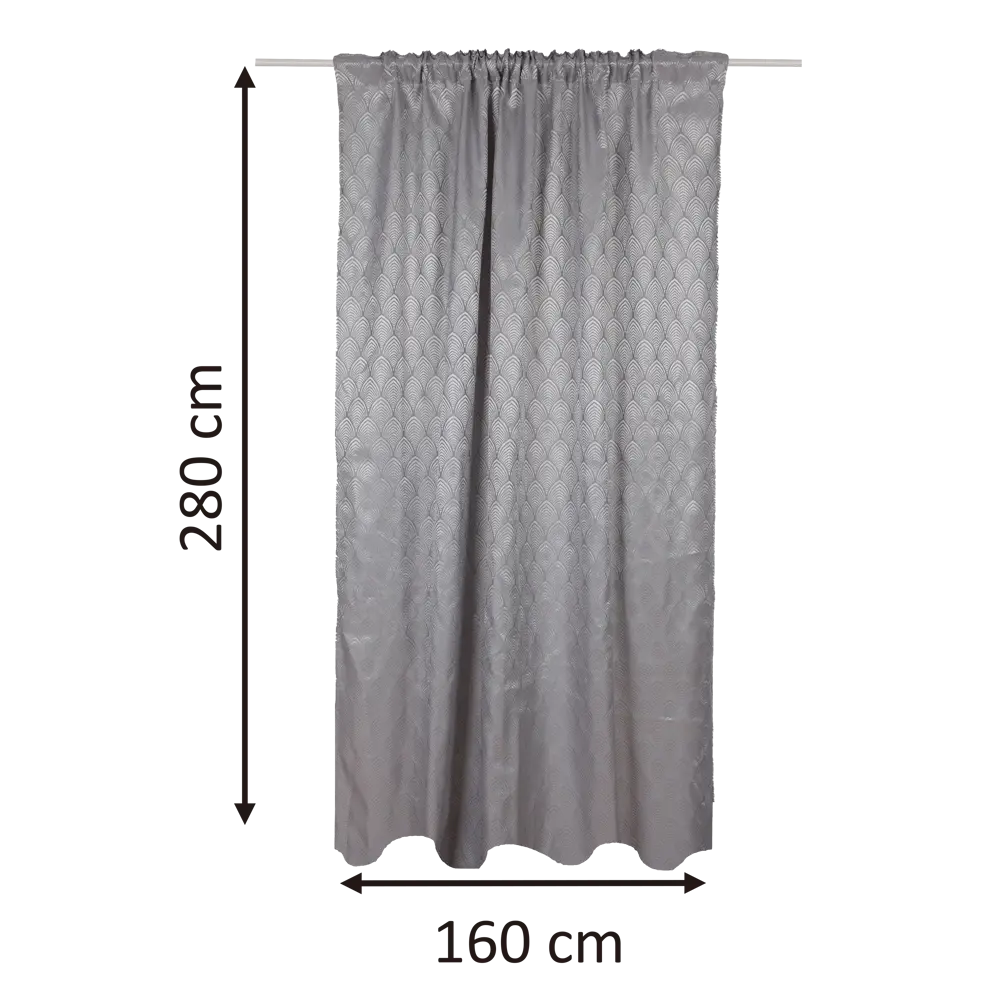 Штора на ленте Inspire Kronan 160x280 см цвет серый 83562135 STLM-2114496  - Вид №2