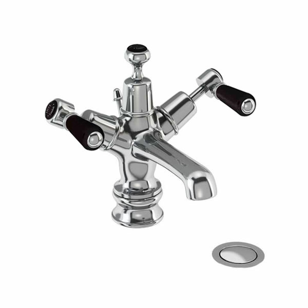 Смеситель для раковины на 1 отверстие Regent, с донным клапаном [KER4 BLA] Regent Burlington T12-QT BLA, T4 BLA, T4B - Вид №1