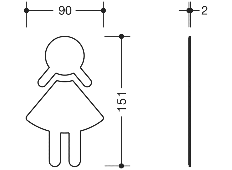 710XA.150.2 значок женщина HEWI Türzubehör  - Вид №1