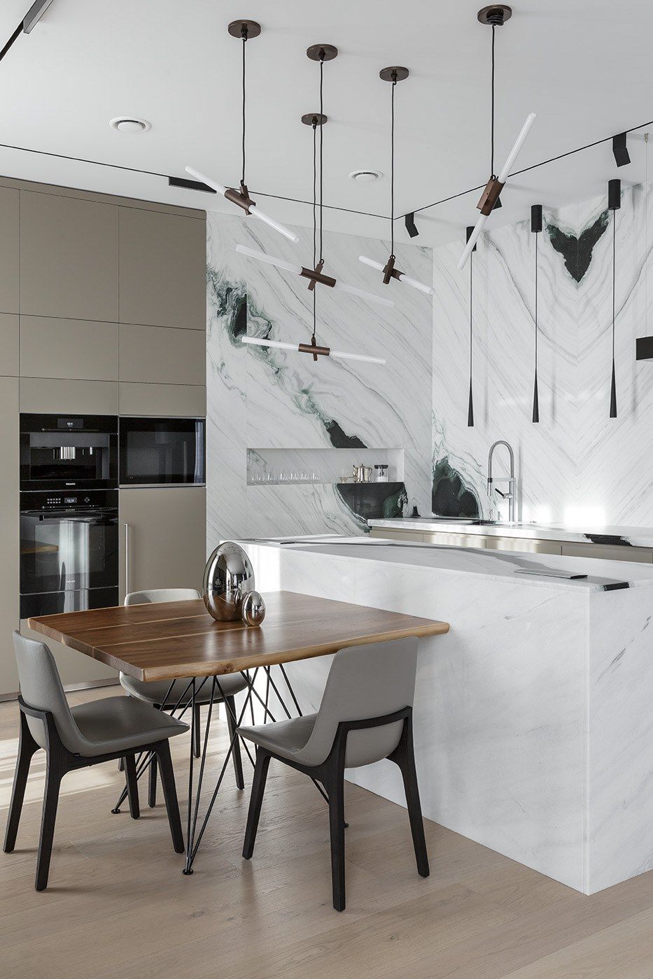 Кухня с трех сторон с островом и соседним столом TM Italia Cucine ARCH-00038339 - Вид №9