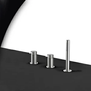 Смеситель для ванны матовая сталь с белой ручкой Toki Radomonte TKI14SCIL21