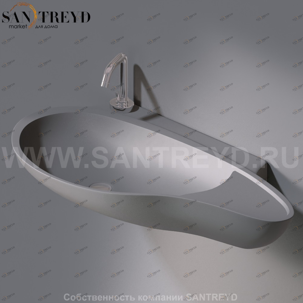 L500T0R1V4.116 Подвесная раковина настенная овальная A. e T. Italia SPOT серая AeT ITALIA ACCENT