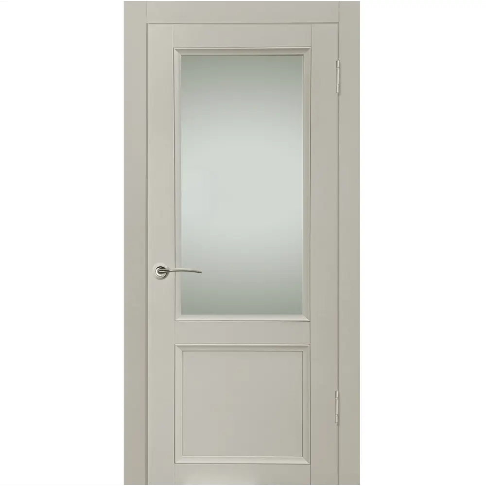 Дверь межкомнатная со стеклом Рондо 60x200 см Hardflex цвет серый с замком и петлями 89453179 STLM-2070131 МАРИО РИОЛИ  - Вид №1