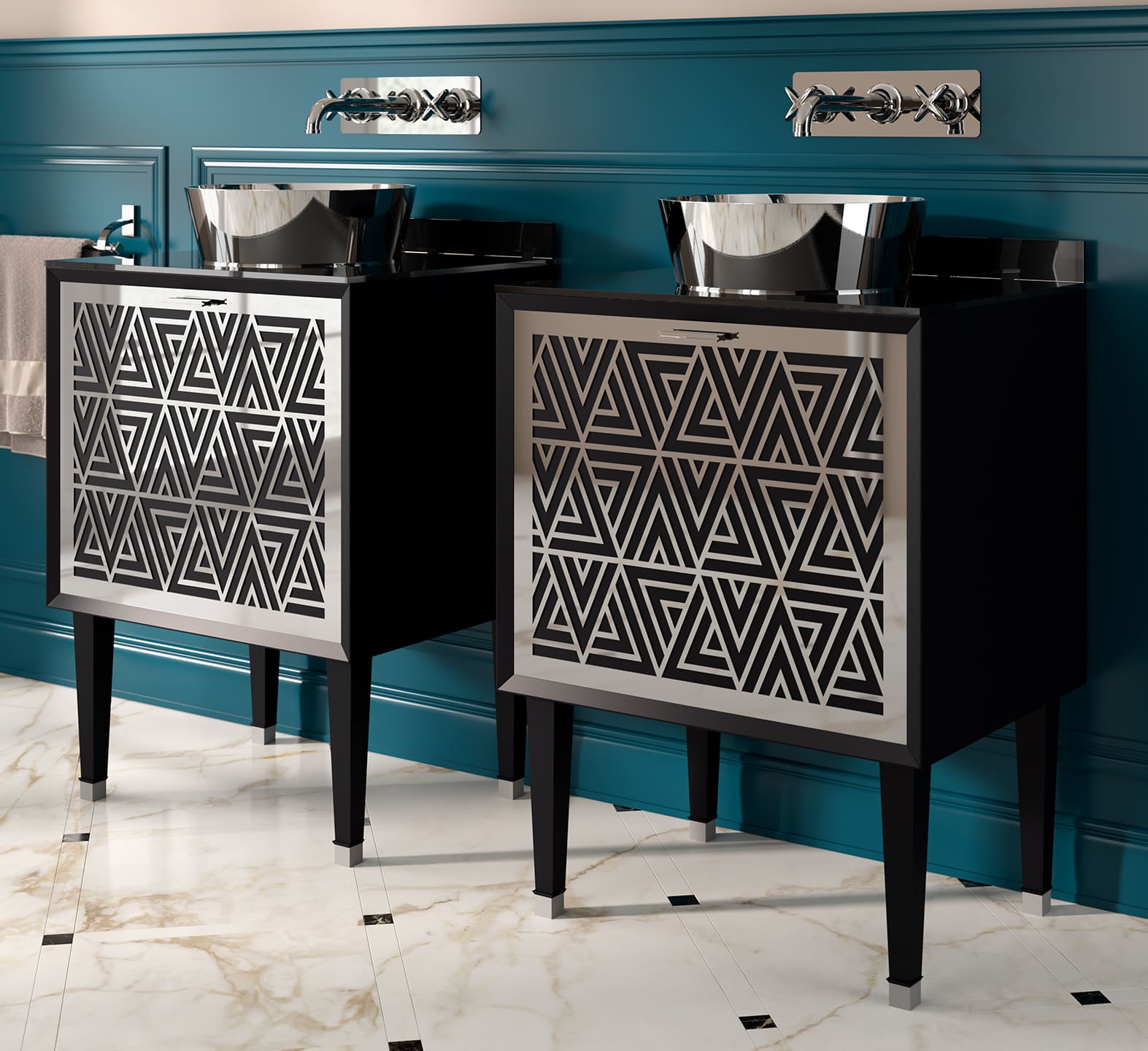 Деревянный одиночный напольный умывальник с ящиками Park Avenue CORA 1A ARCH-00059779 - Вид №4