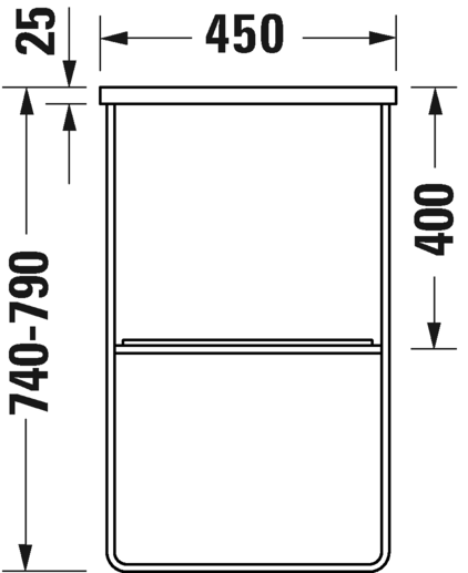 0031031000 Консоль металлическая напольная ** DuraSquare #003103 1065 x 451 мм
Хром Black Matt Duravit - Вид №3