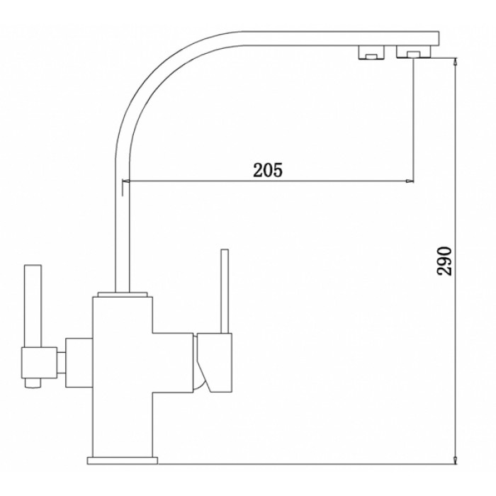 Zorg ZR 332 YF Black Смеситель для кухни Zorg 290х205  - Вид №2