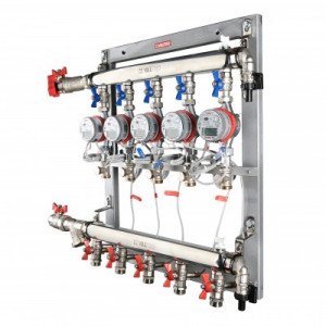 VT.GPM.05S04.R2 Узел этажный для поквартирного учета тепловой энергии Valtec 3/4", 2 вых., ввод справа