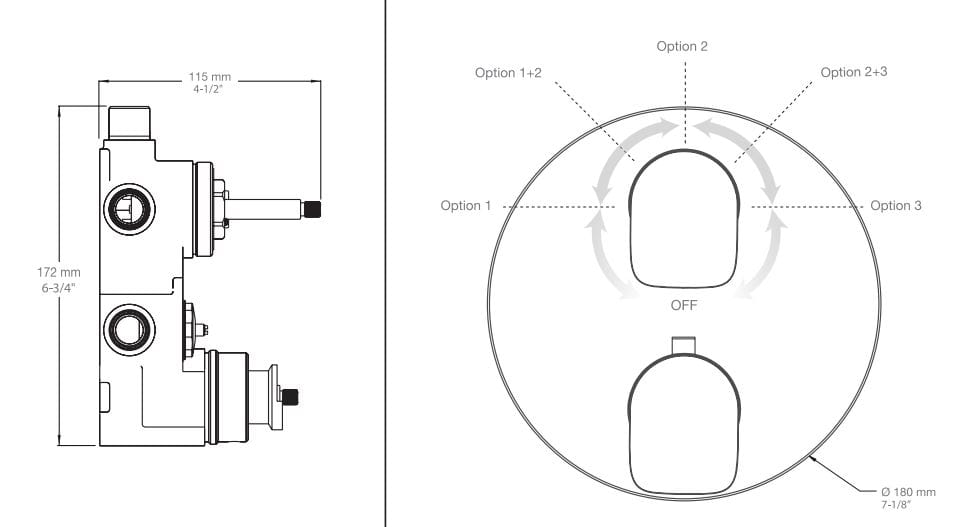 Набор термостатических встраиваемых ванн с ручным душем BARIL Sens B45 ARCH-00035770 - Вид №4