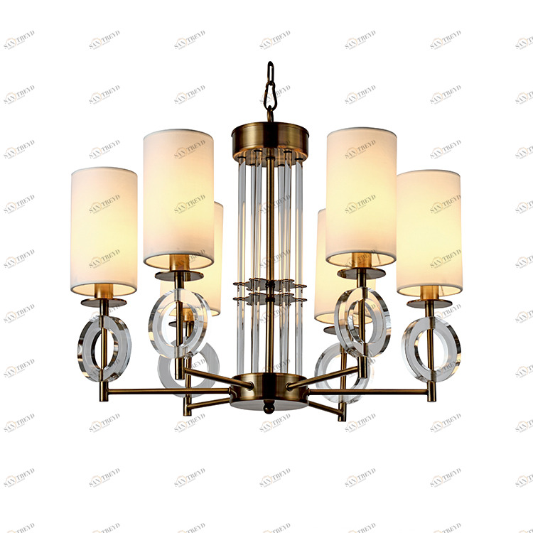 Люстра Felton 6 от Delight Collection белая/прозрачная/латунь KM0842P-6 DELIGHT ДИЗАЙНЕРСКИЕ 247064 Белый 