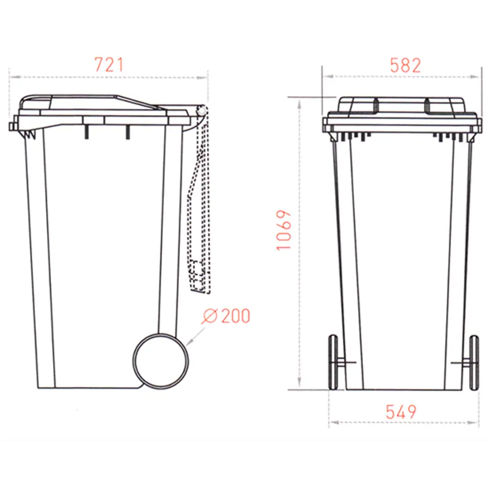 Мусорный бак 240 л цвет зеленый Santreyd STLM-2050168 - Вид №1