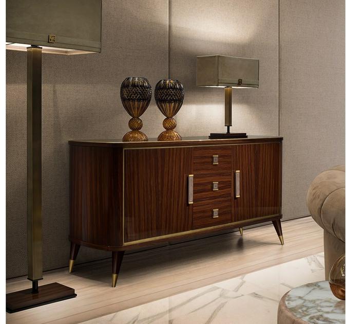 Barnini Oseo Лакированный буфет с распашными дверцами с ящиками Richmond upon thames Rc55 - Вид №2