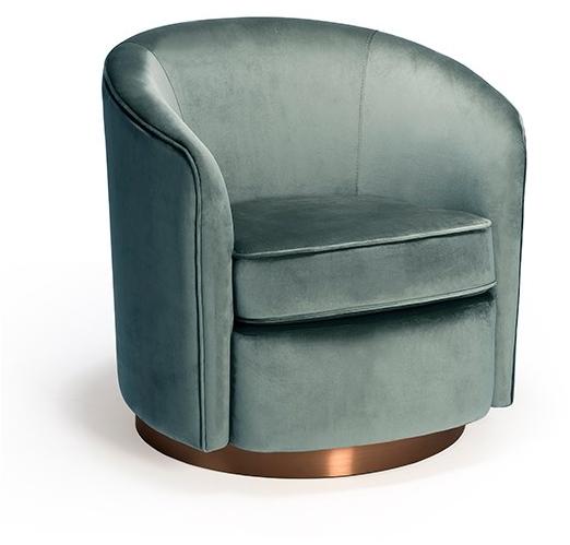 Ethnicraft Вращающееся кресло, обитое бархатом, с подлокотниками  20130  - Вид №3