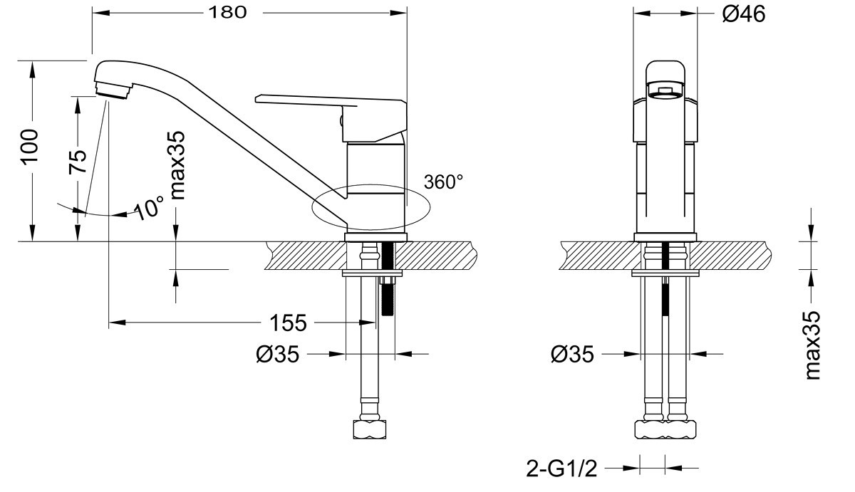 LM0307C Смеситель Point для раковины LEMARK POINT - Вид №1