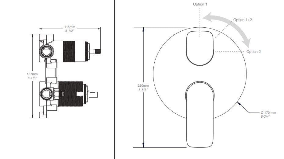 Термостатический набор для душа с душем BARIL PRO-2815-45 ARCH-00066124 - Вид №2