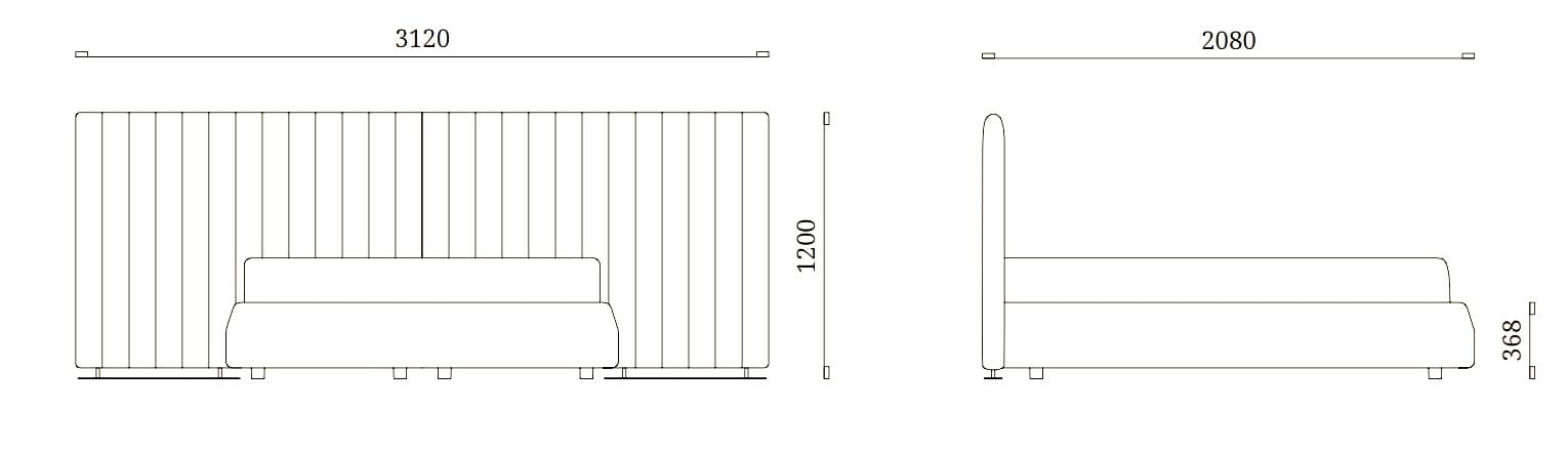 Двуспальная кровать из ткани с высоким изголовьем Febal Casa SOFTCASE ROYAL ARCH-00095259 - Вид №3