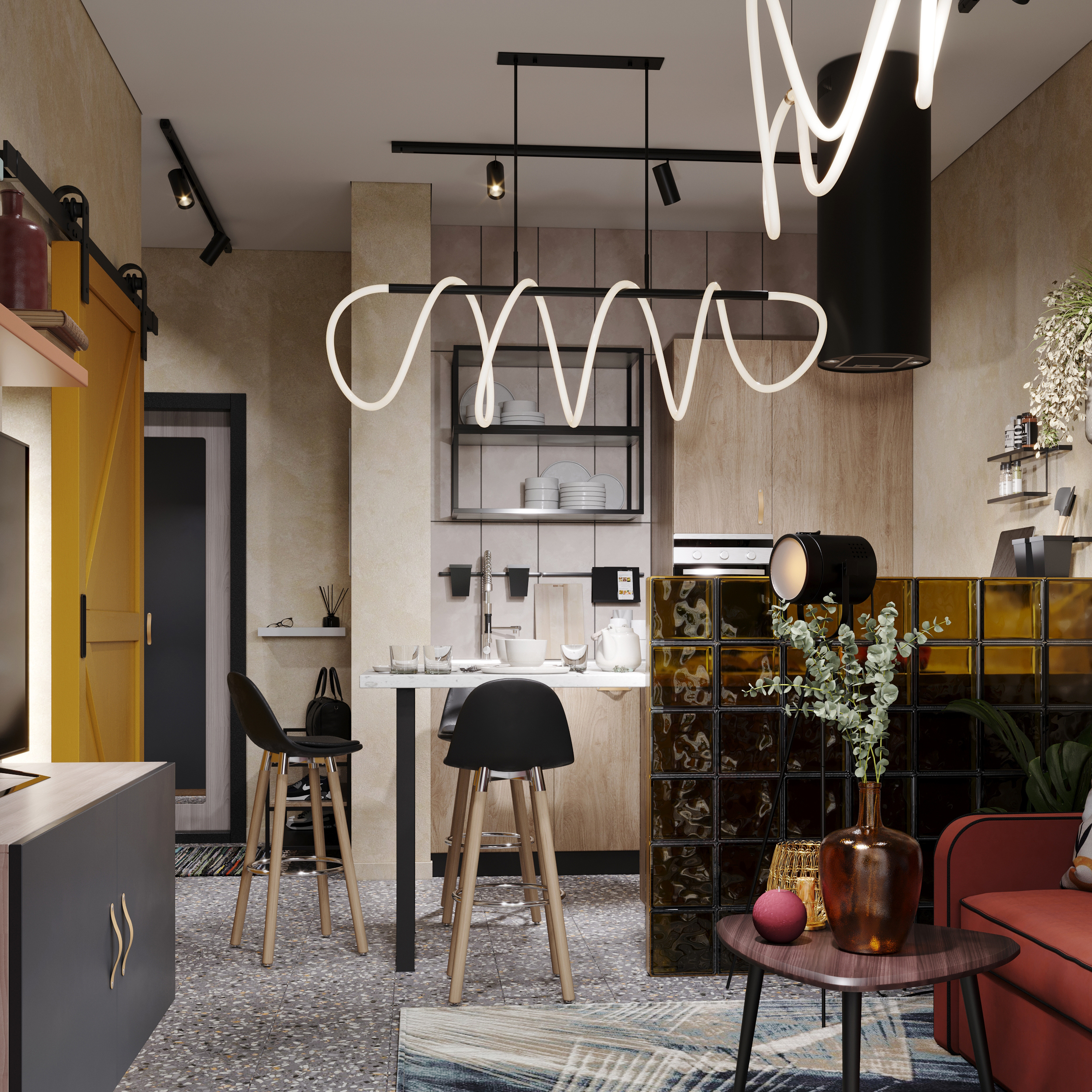 82009407 Система для раздвижных дверей «Лофт», 2000 мм, сталь, цвет чёрный STLM-0017183 VALCOMP  - Вид №10