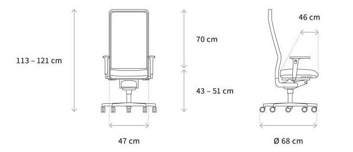 5-спицевое вращающееся офисное кресло Wagner W1 ARCH-00136488 - Вид №5