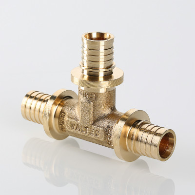 VTm.431.BG.252525 Фитинг аксиальный универсальный – тройник надвижной Valtec 25 (3,5) мм х 25 (3,5) мм х 25 (3,5) мм  - Вид №1