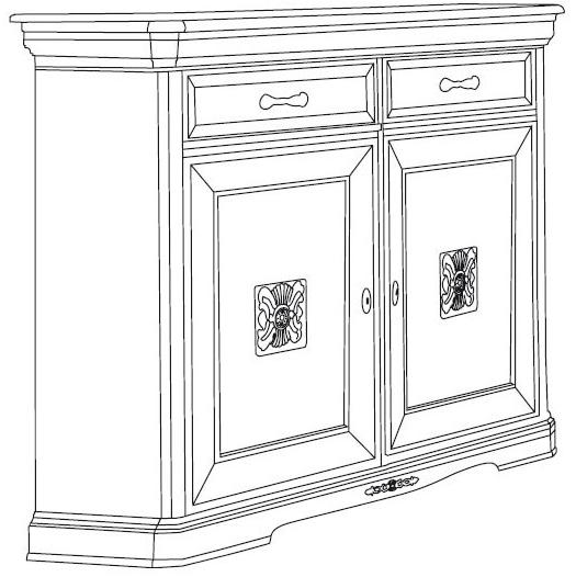 Arvestyle Буфет из массива дерева с распашными дверцами с ящиками Exclusive Ks-e310 - Вид №6