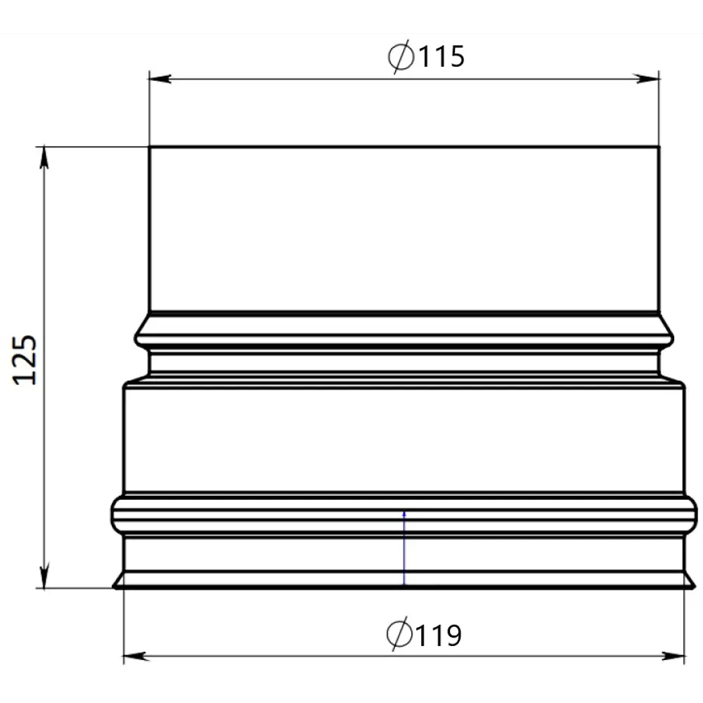 Переход к стартовой трубе Металлик и Ко ø 119-115 мм (430/1.0 мм) STLM-2181606 - Вид №3