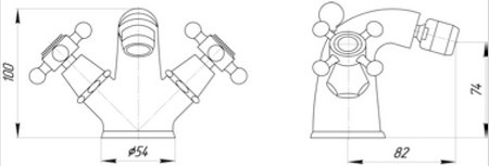 Смеситель MIGLIORE Lady ML.LAD-944.CR для биде - хром  - Вид №1
