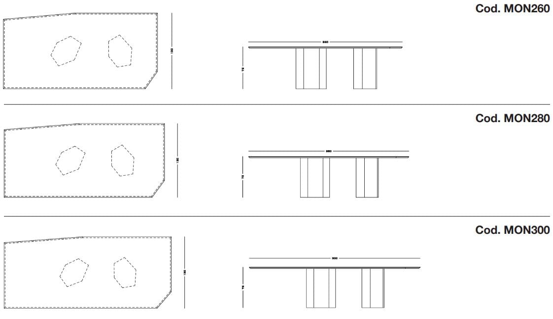 Прямоугольный стол из дерева и зеркального стекла Secolo MONITH ARCH-00089564 - Вид №5