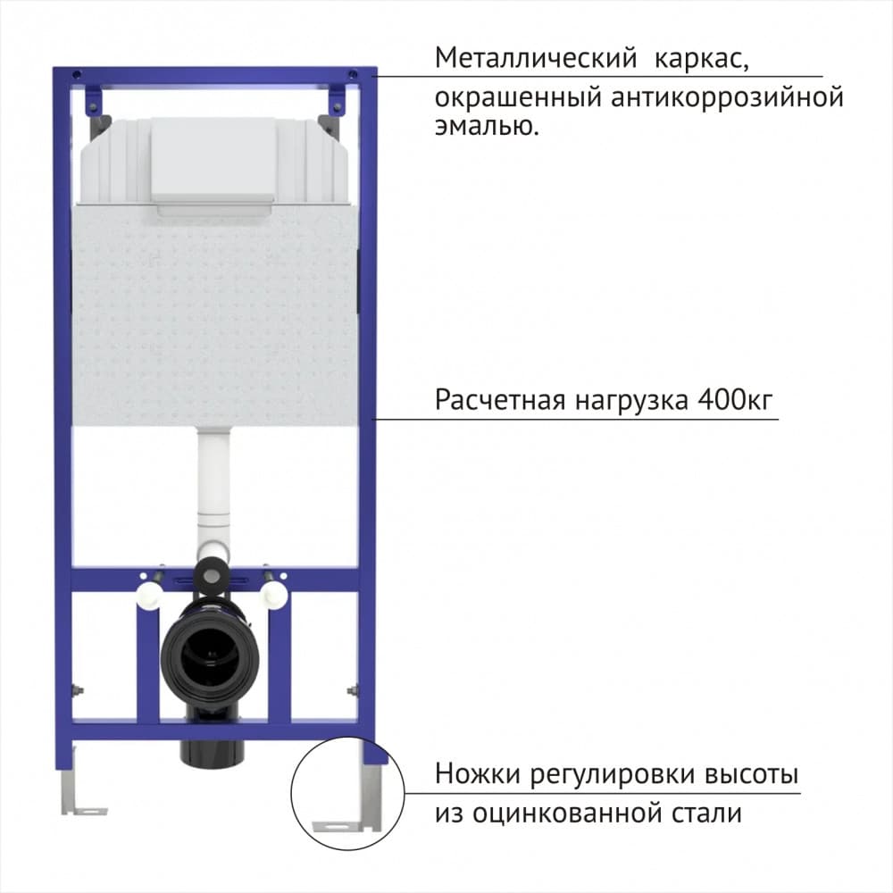 040255 Инсталляция BERGES для скрытого монтажа NOVUM с кнопкой F5 Soft Touch черная  Berges NOVUM D3  - Вид №6