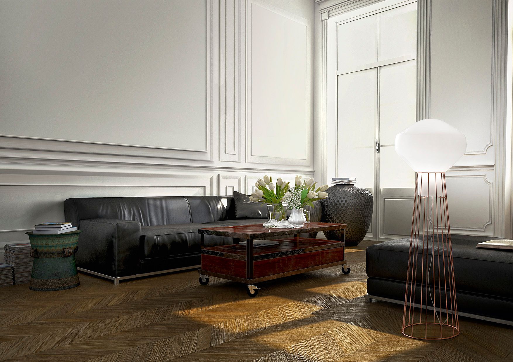 Напольная лампа из дутого стекла Fabbian Aérostat ARCH-00000210 - Вид №1