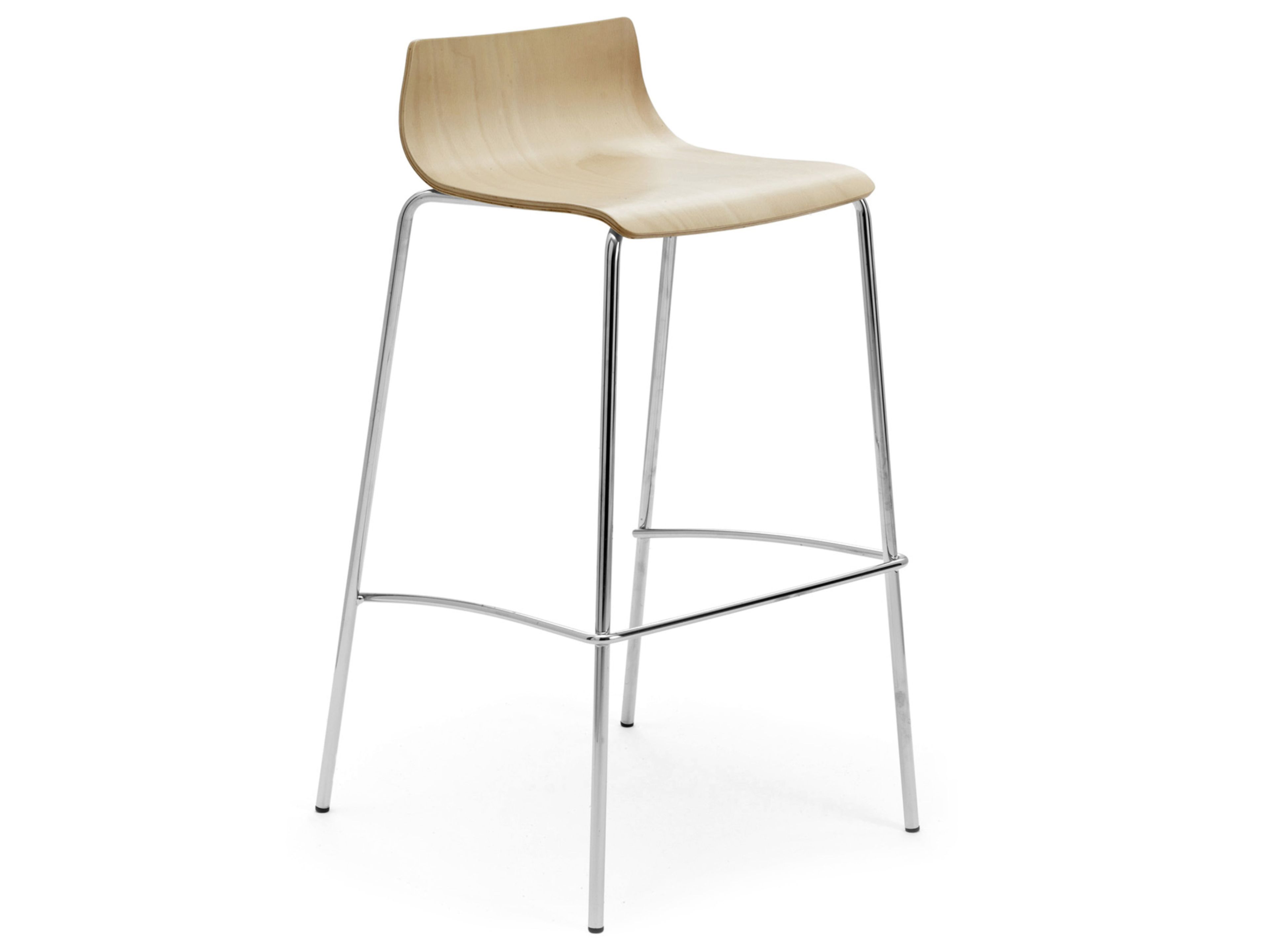 Высокий стул из многослойной и хромированной стали Leyform My Stool ARCH-00126154
