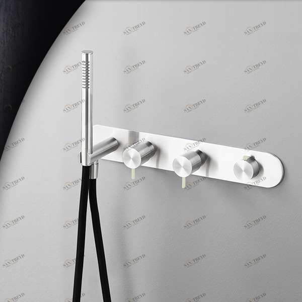 Смеситель для душа глянцевая сталь с серой ручкой Toki Radomonte TKI51LCIL29