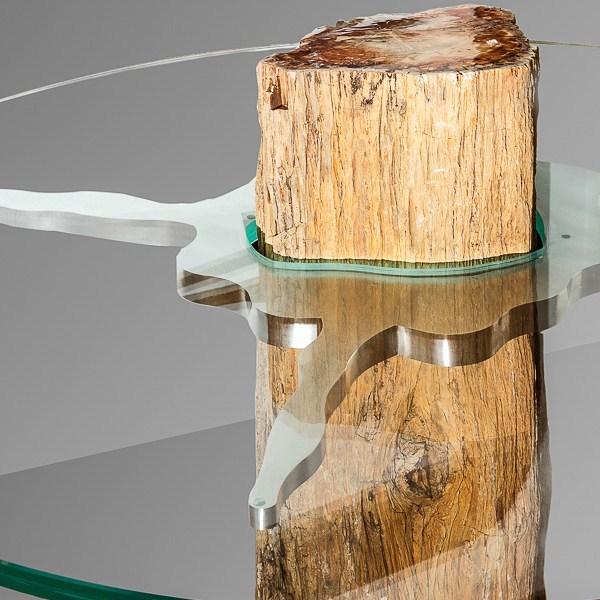 ANTICO TRENTINO Низкий круглый журнальный столик из полимера Tavoli in legno pietrificato sun-id-1452581 - Вид №16