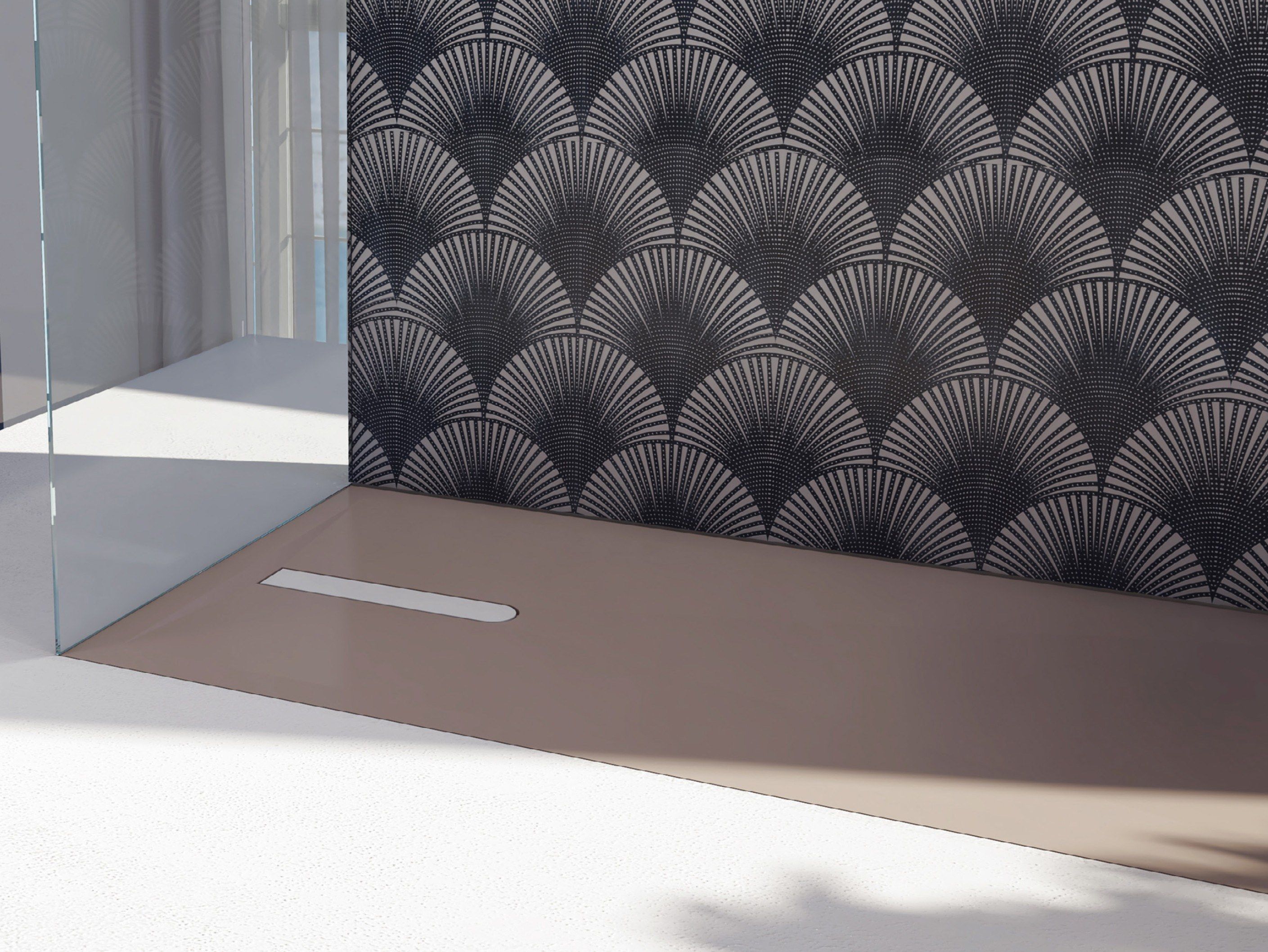 Поддон для душа с противоскользящим напольным покрытием Luxolid® Relax Design VESUVIUS SOLID ARCH-00081144