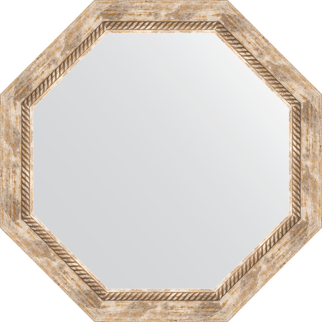 BY 7319 Зеркало в багетной раме - прованс с плетением 70 mm EVOFORM Octagon