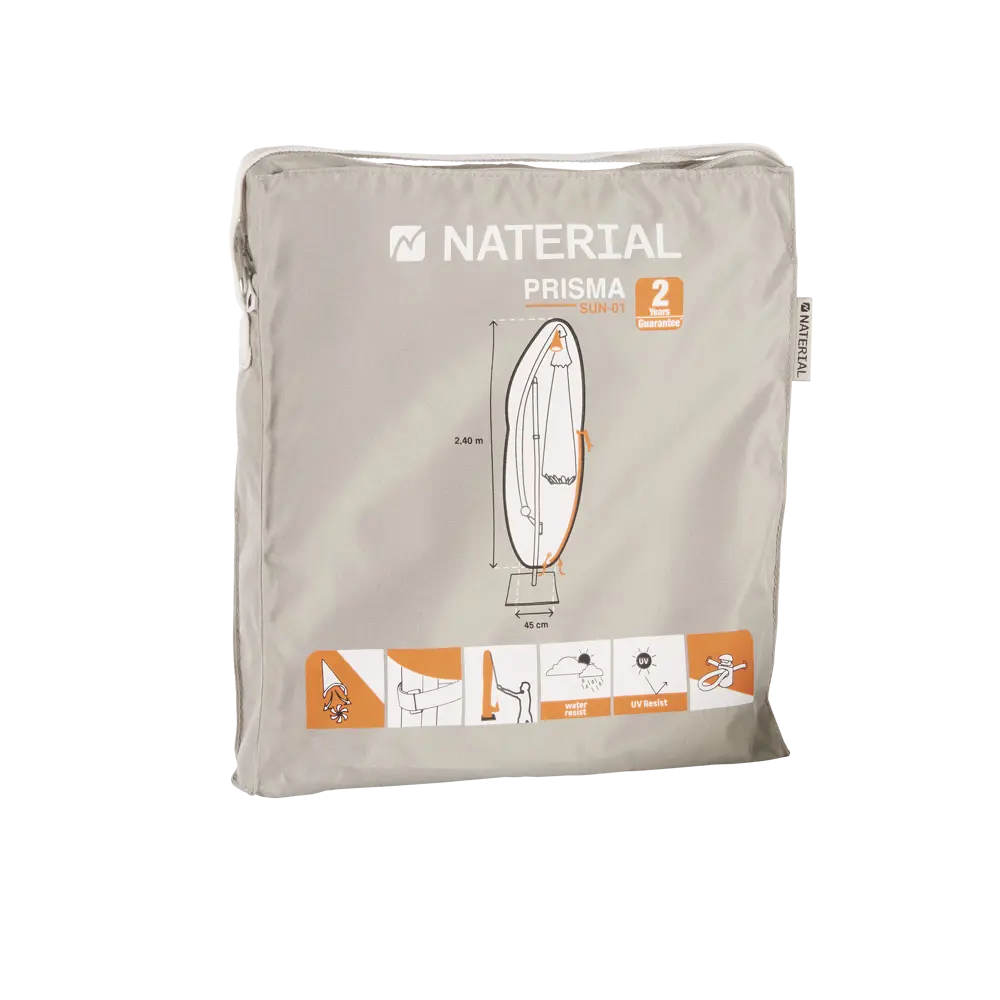 Защитный чехол для пляжного зонта Naterial 45x240x45 см полиэстер светло-серый 84463543 STLM-2074628 