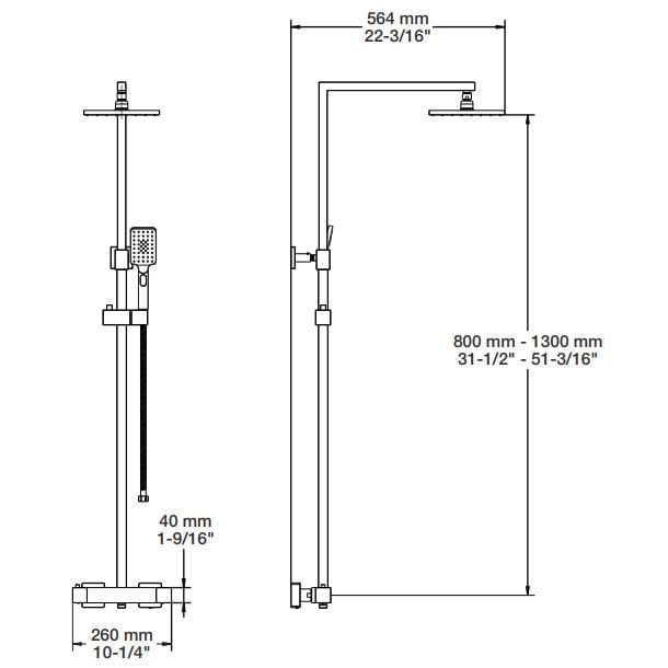 Термостатическая душевая колонна с душем BARIL Rec B05 ARCH-00076725 - Вид №2