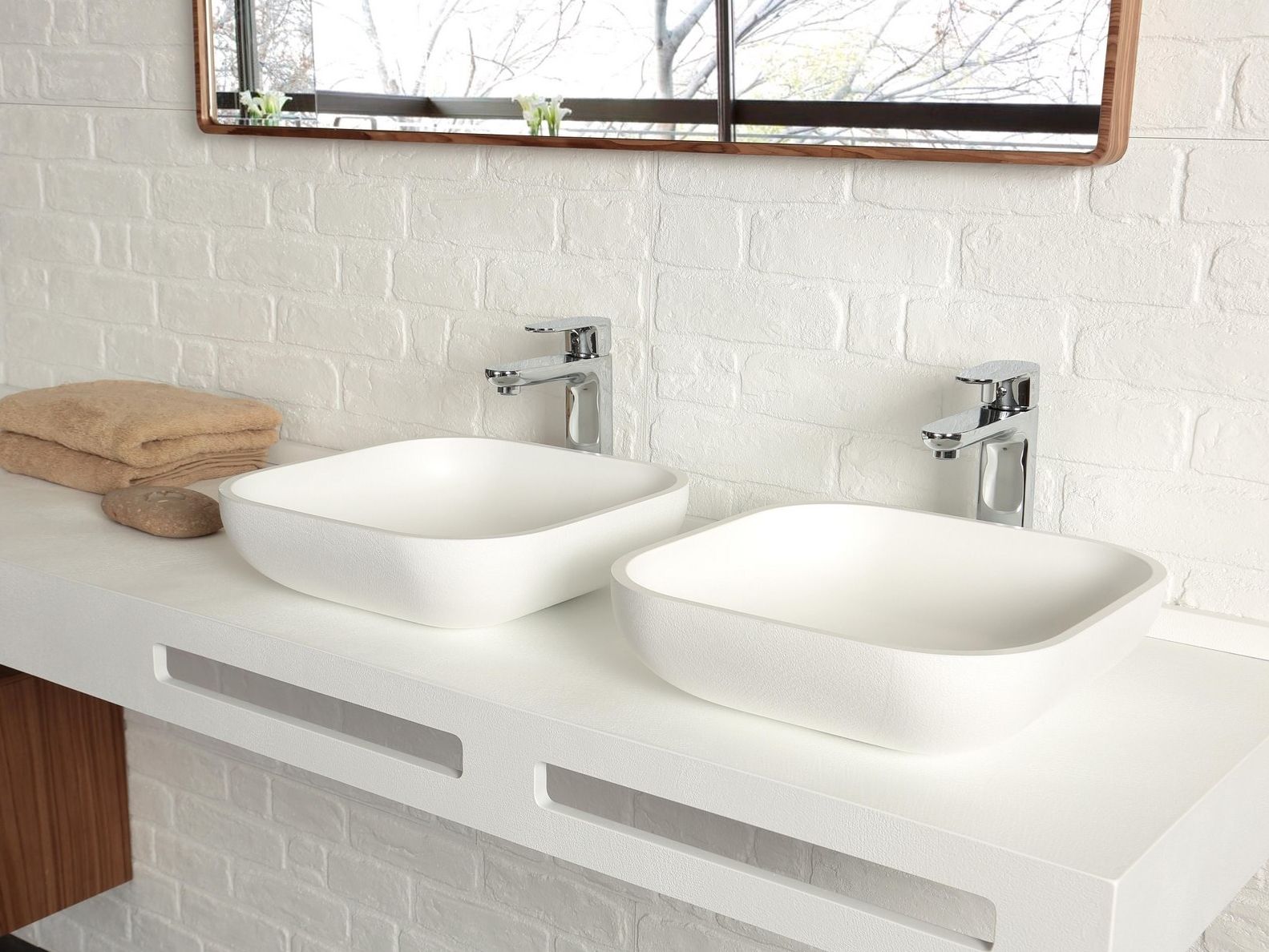 Умывальник с одной столешницей из Акрона© Acquabella On top ARCH-00064453 - Вид №2