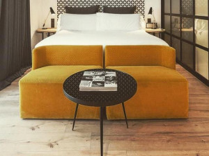 Черный железный профиль ламинированный стеклянный журнальный столик