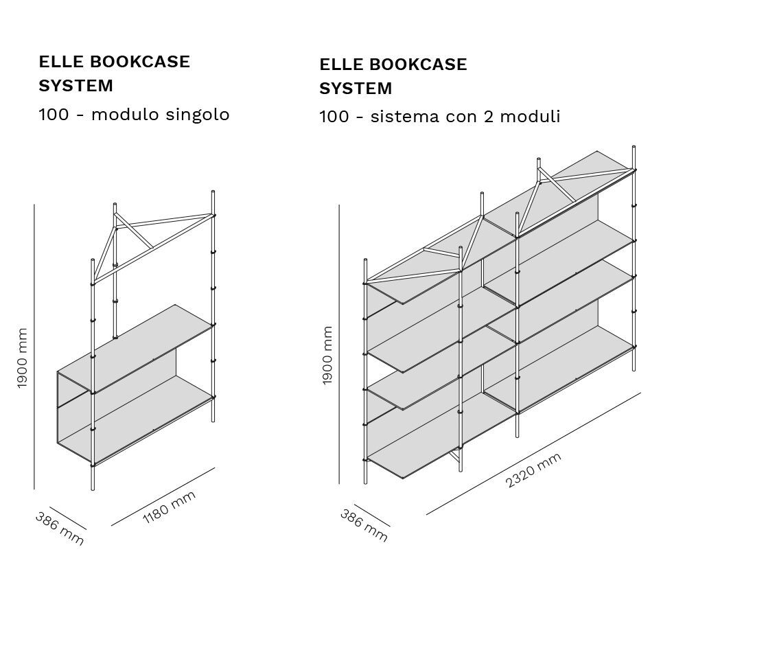 Модульный металлический книжный шкаф Mara ELLE ARCH-00011211 - Вид №7