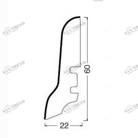 Плинтус Tecnorivest Сахара Шпонированный Дуб 2500х60 мм 1010001186