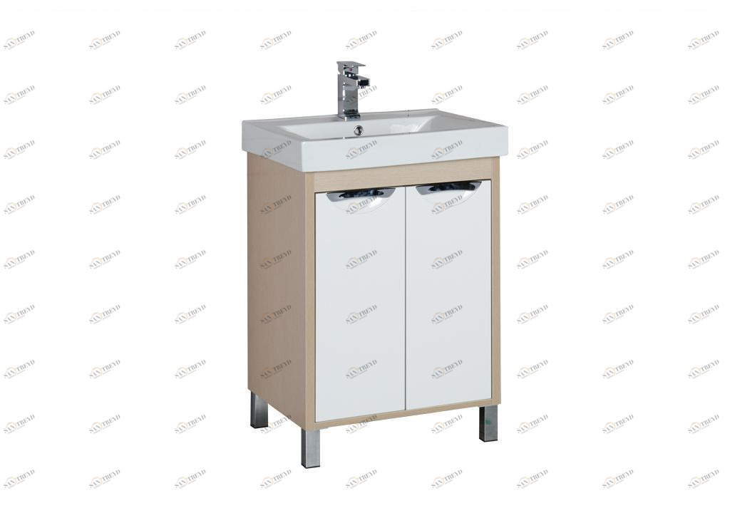 Тумба под раковину Aquanet Гретта 60 светлый дуб (2 дверцы) sun-id-276020