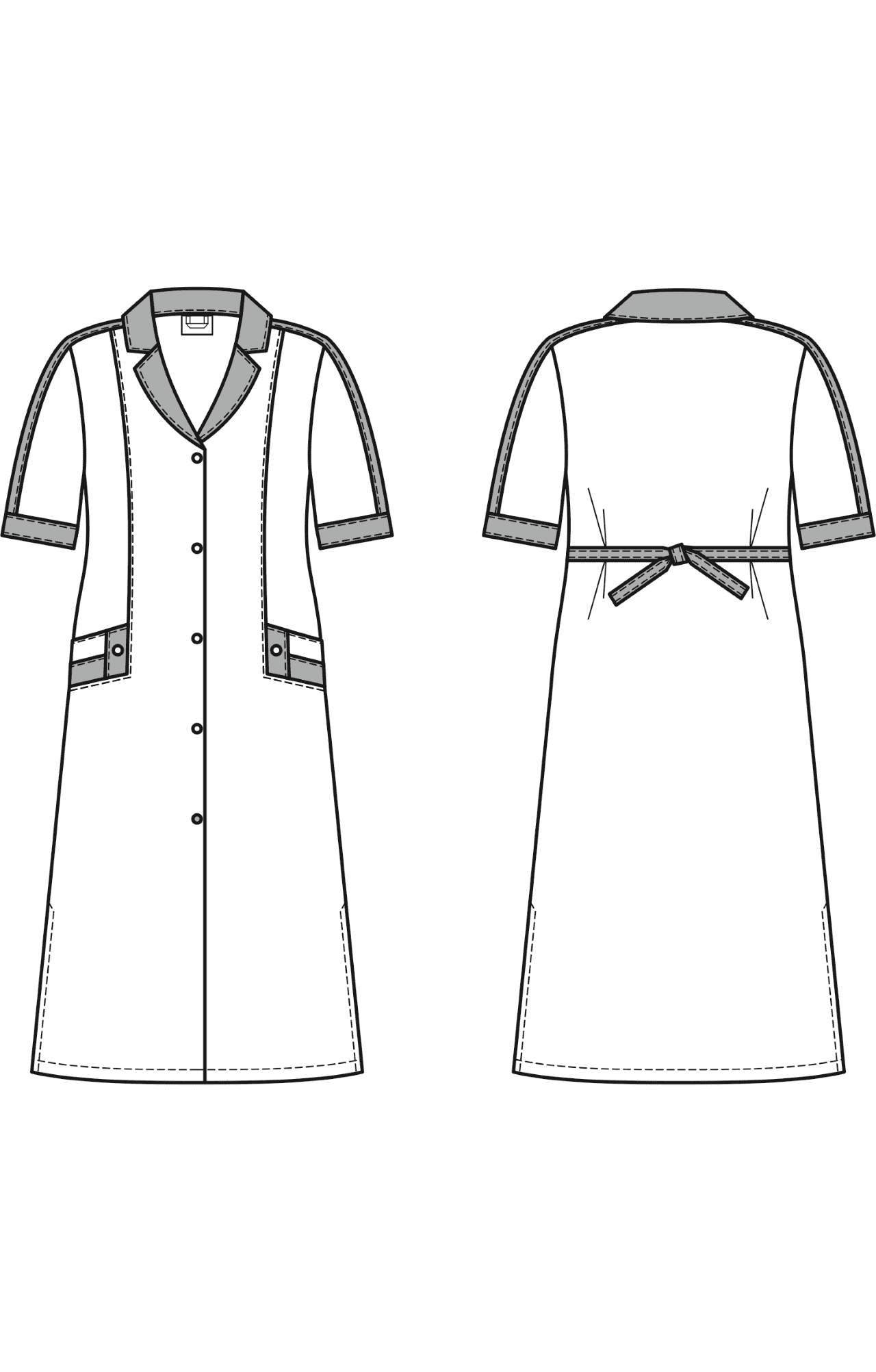 62847 Халат "Радуга NEW" короткий рукав голубой василек  Одежда для обслуживающего персонала  размер 48 Спецодежда  - Вид №2