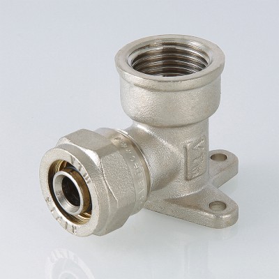 VTm.354.N.002005 Фитинг обжимной – угольник с креплением (водорозетка) Valtec 20 мм х 3/4"  - Вид №12