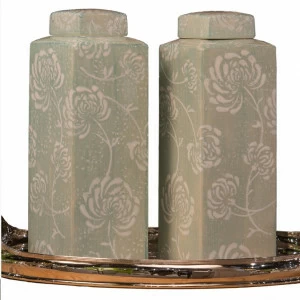 Ваза керамическая голубая Lona, 2 штуки BUREAU ДИЗАЙНЕРСКИЕ 262977 Бежевый