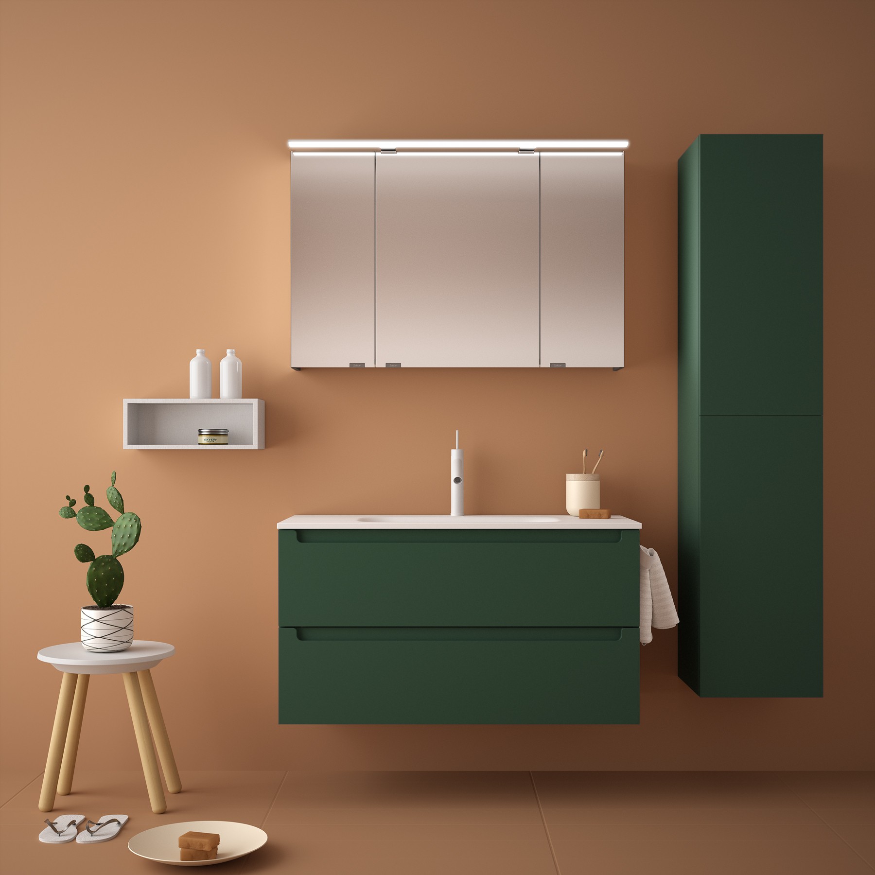 81725 SALGAR Мебель под умывальник MONTERREY 1000 2 металлических ящика ROYAL GREEN 997 x 540 x 450 мм Королевский зеленый 